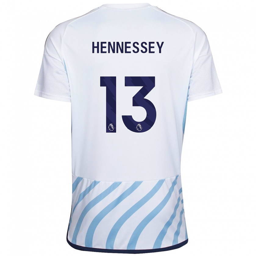 Kandiny Muži Wayne Hennessey #13 Biela Modrá Dresy Idegenbeli Csapatmez 2023/24 Triĭká