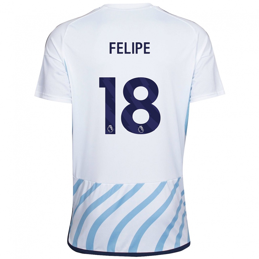 Kandiny Muži Felipe #18 Biela Modrá Dresy Idegenbeli Csapatmez 2023/24 Triĭká
