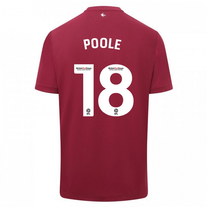Kandiny Muži Phoebie Poole #18 Červená Dresy Idegenbeli Csapatmez 2023/24 Triĭká
