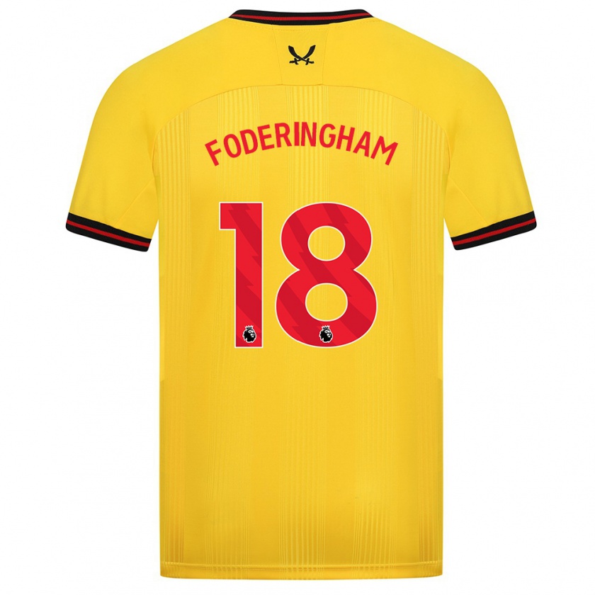 Kandiny Muži Wes Foderingham #18 Žltá Dresy Idegenbeli Csapatmez 2023/24 Triĭká
