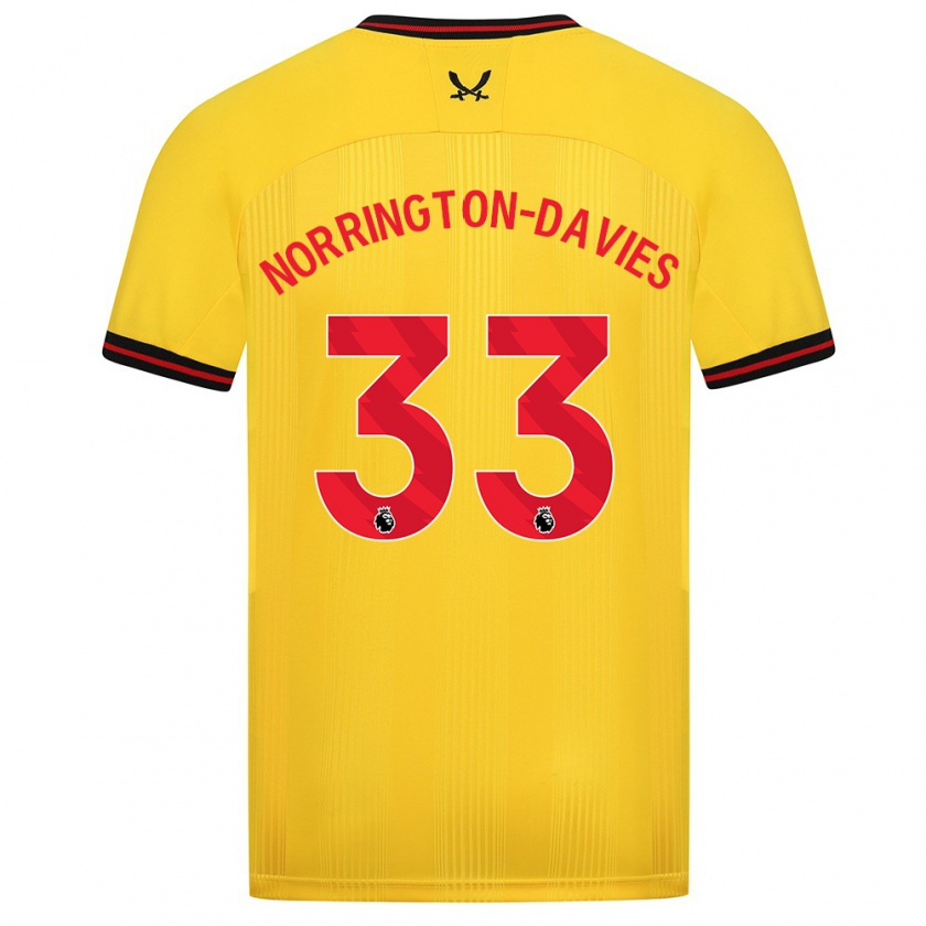 Kandiny Muži Rhys Norrington-Davies #33 Žltá Dresy Idegenbeli Csapatmez 2023/24 Triĭká