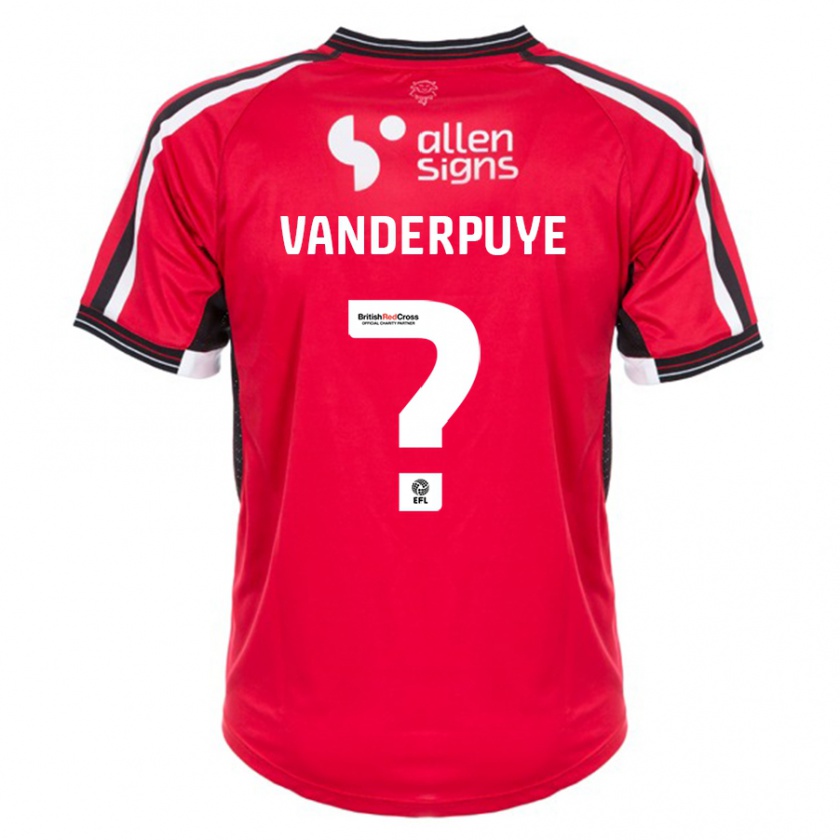 Kandiny Ženy Daniel Vanderpuye #0 Červená Dresy Hazai Csapatmez 2023/24 Triĭká