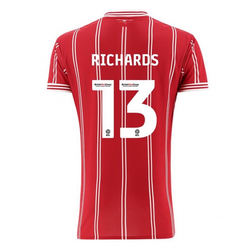 Kandiny Ženy Harvey Wiles-Richards #13 Červená Dresy Hazai Csapatmez 2023/24 Triĭká