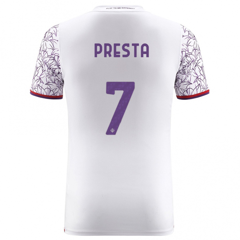 Kandiny Ženy Francesco Presta #7 Biely Dresy Idegenbeli Csapatmez 2023/24 Triĭká