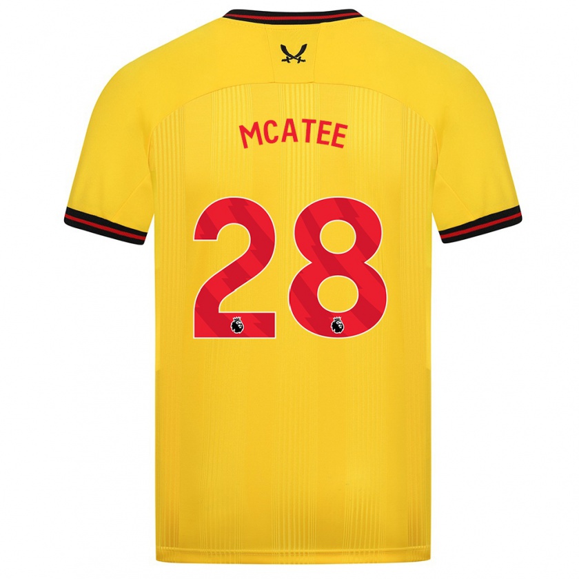 Kandiny Ženy James Mcatee #28 Žltá Dresy Idegenbeli Csapatmez 2023/24 Triĭká