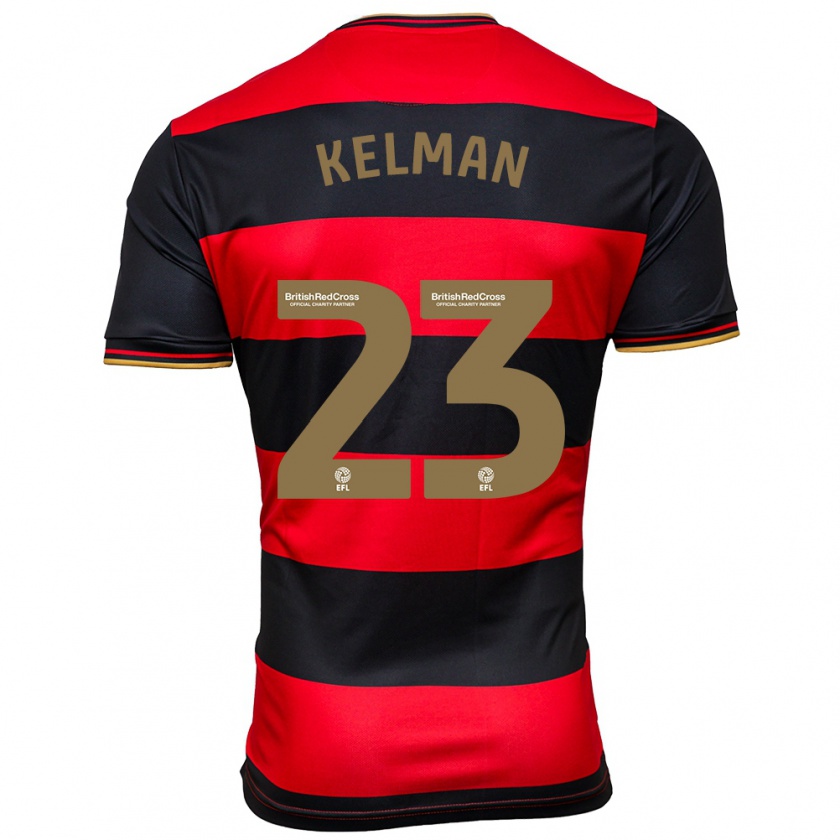 Kandiny Ženy Charlie Kelman #23 Čierna Červená Dresy Idegenbeli Csapatmez 2023/24 Triĭká
