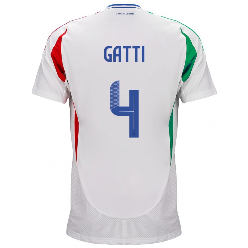 Kandiny Deti Taliansko Federico Gatti #4 Biely Dresy Idegenbeli Csapatmez 24-26 Triĭká