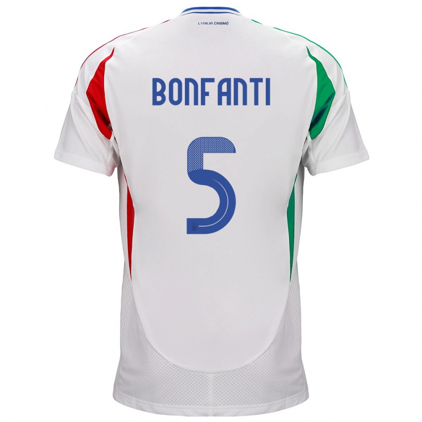 Kandiny Deti Taliansko Giovanni Bonfanti #5 Biely Dresy Idegenbeli Csapatmez 24-26 Triĭká
