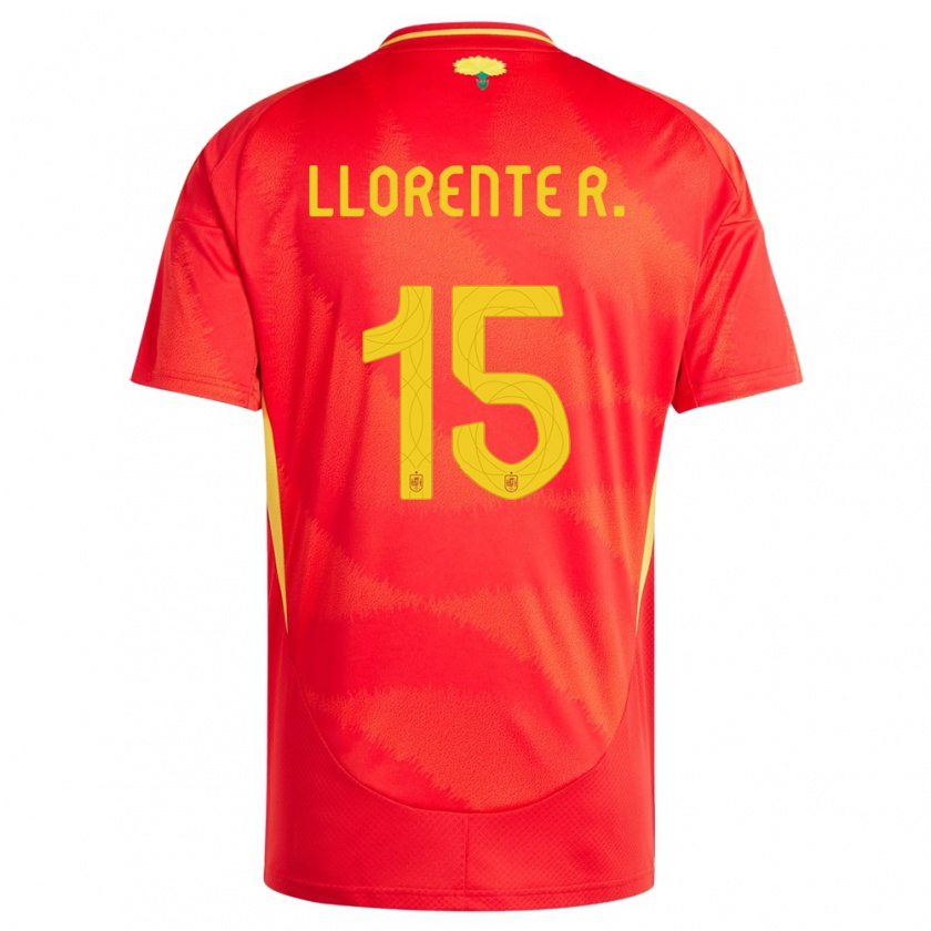Kandiny Muži Španielsko Diego Llorente #15 Červená Dresy Hazai Csapatmez 24-26 Triĭká