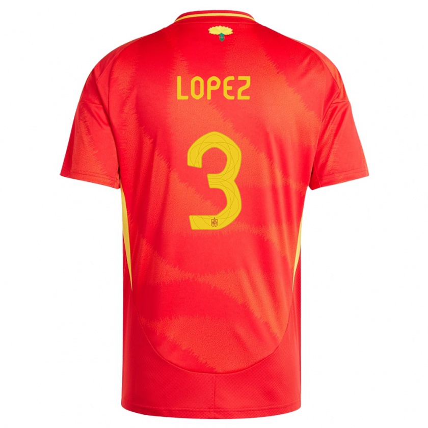 Kandiny Muži Španielsko Juan Lopez #3 Červená Dresy Hazai Csapatmez 24-26 Triĭká