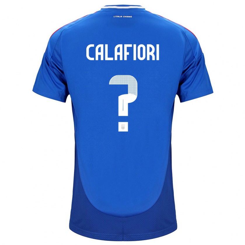 Kandiny Muži Taliansko Riccardo Calafiori #0 Modrá Dresy Hazai Csapatmez 24-26 Triĭká