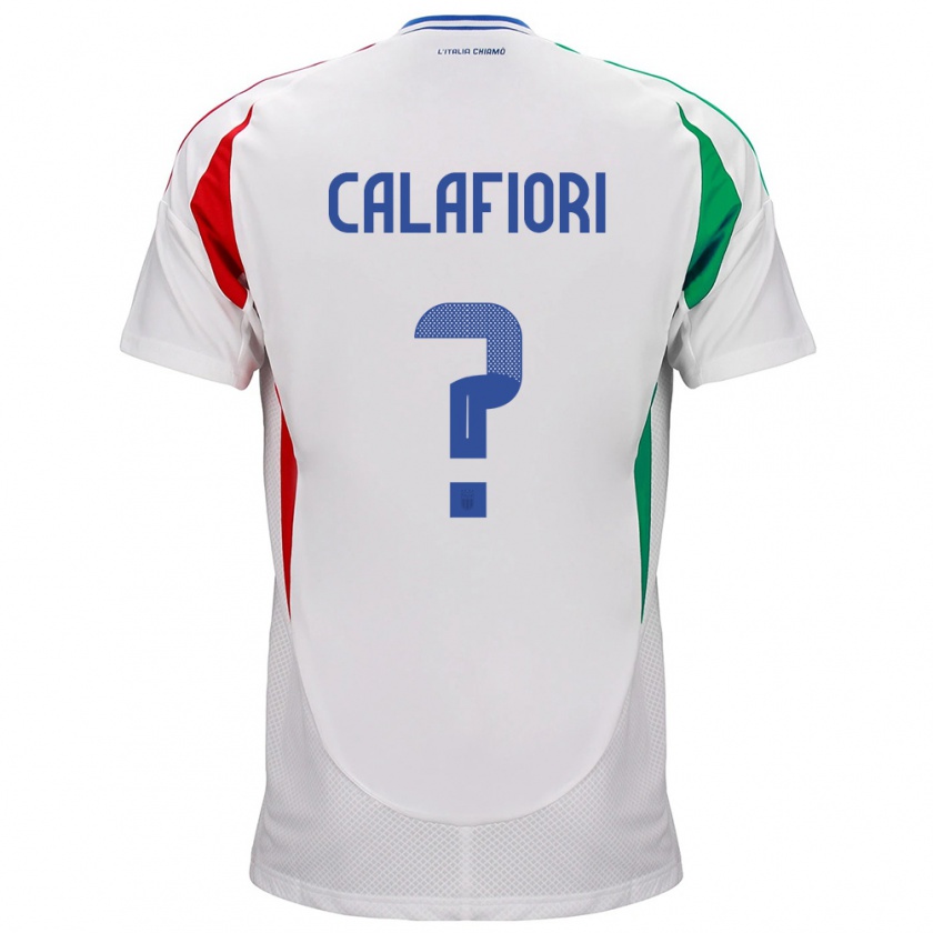 Kandiny Muži Taliansko Riccardo Calafiori #0 Biely Dresy Idegenbeli Csapatmez 24-26 Triĭká