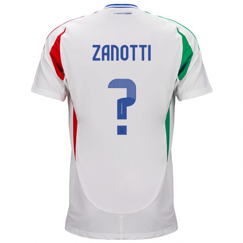 Kandiny Muži Taliansko Mattia Zanotti #0 Biely Dresy Idegenbeli Csapatmez 24-26 Triĭká