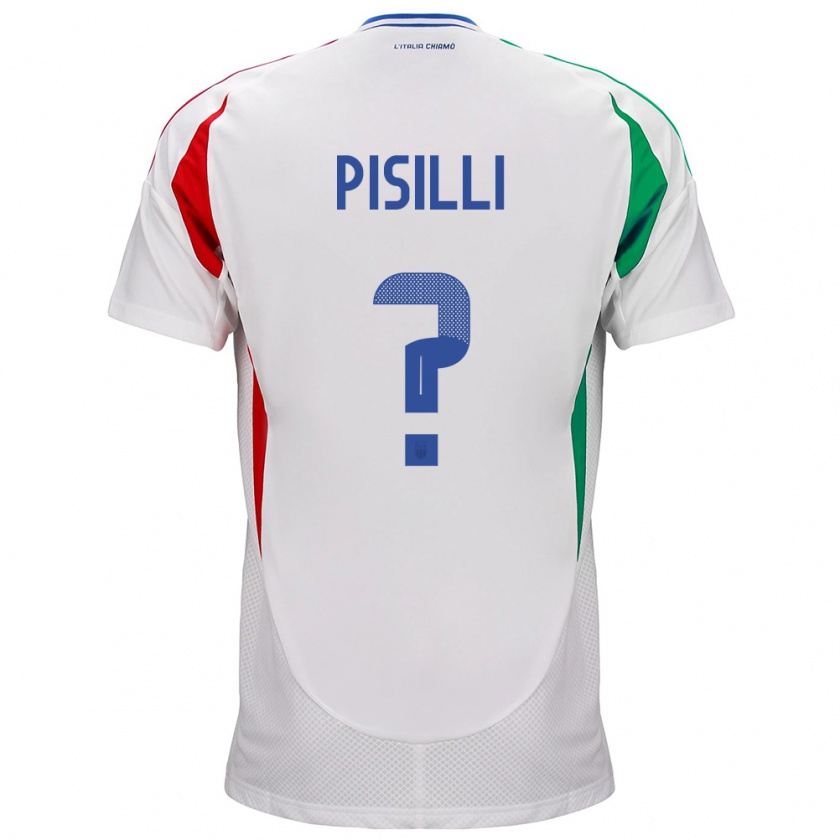 Kandiny Muži Taliansko Niccolò Pisilli #0 Biely Dresy Idegenbeli Csapatmez 24-26 Triĭká
