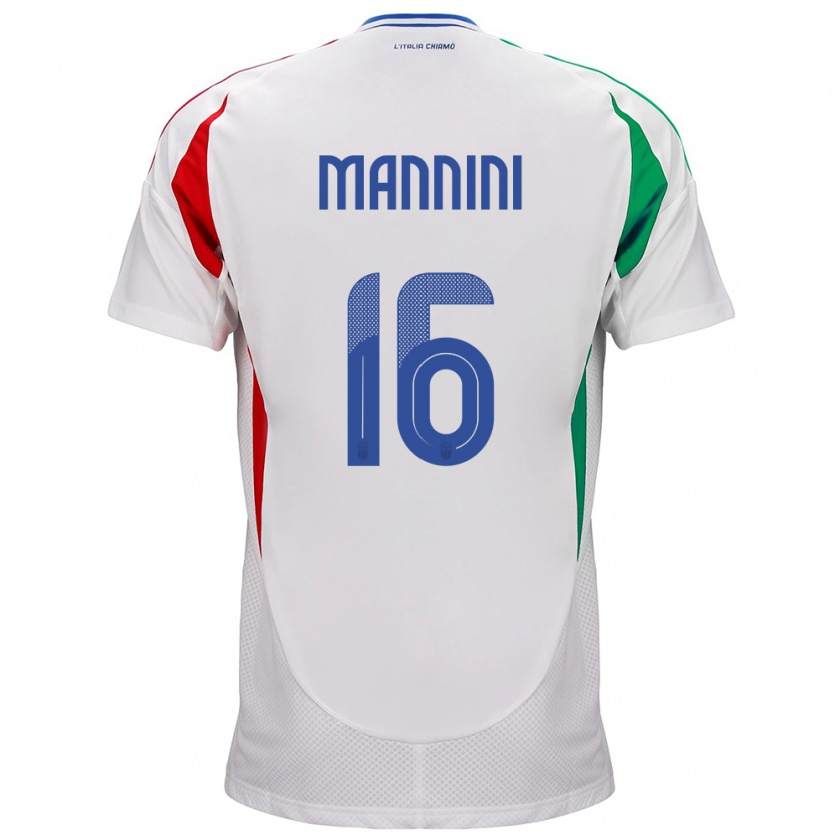 Kandiny Muži Taliansko Mattia Mannini #16 Biely Dresy Idegenbeli Csapatmez 24-26 Triĭká