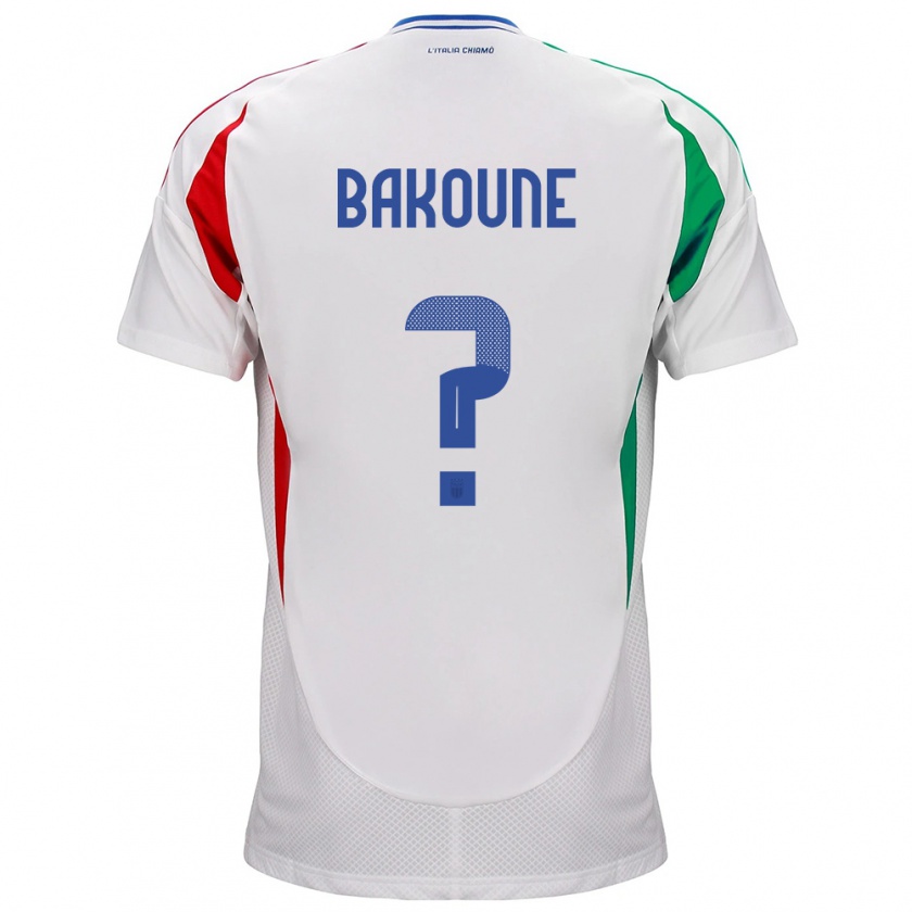 Kandiny Muži Taliansko Adam Bakoune #0 Biely Dresy Idegenbeli Csapatmez 24-26 Triĭká