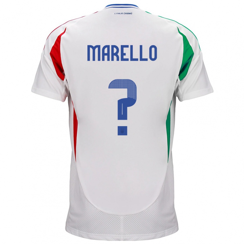 Kandiny Muži Taliansko Mattia Marello #0 Biely Dresy Idegenbeli Csapatmez 24-26 Triĭká
