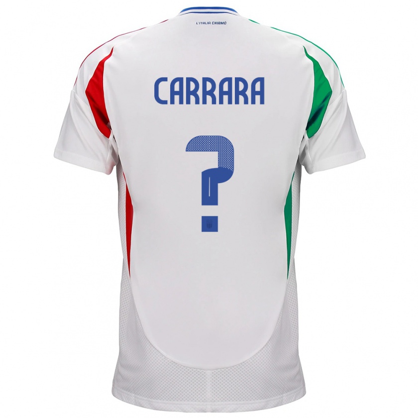 Kandiny Muži Taliansko Cristian Carrara #0 Biely Dresy Idegenbeli Csapatmez 24-26 Triĭká