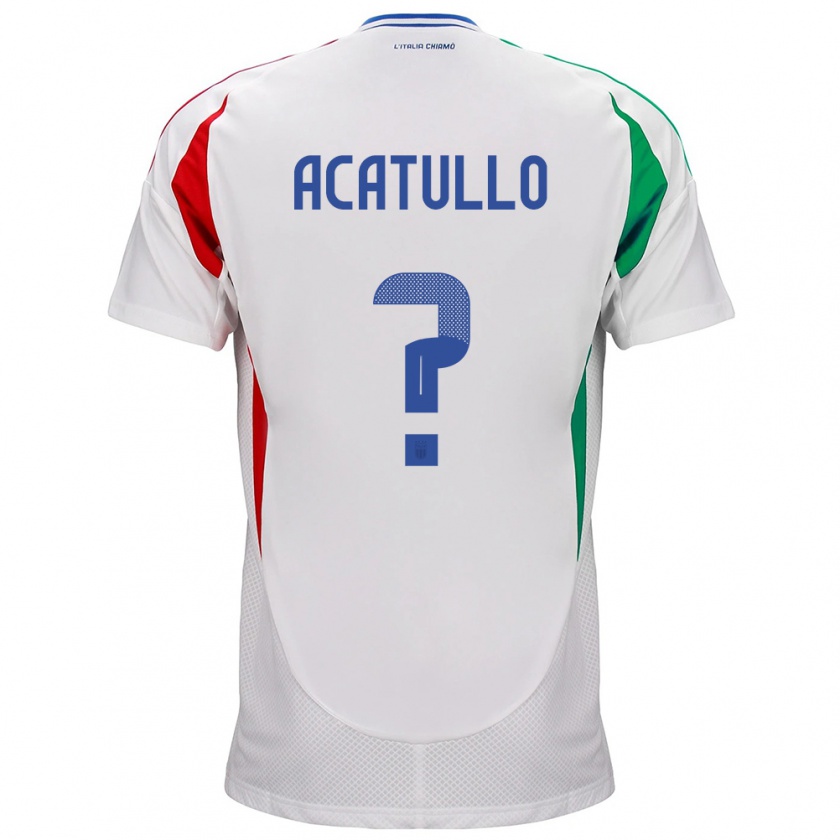 Kandiny Muži Taliansko Cristian Acatullo #0 Biely Dresy Idegenbeli Csapatmez 24-26 Triĭká