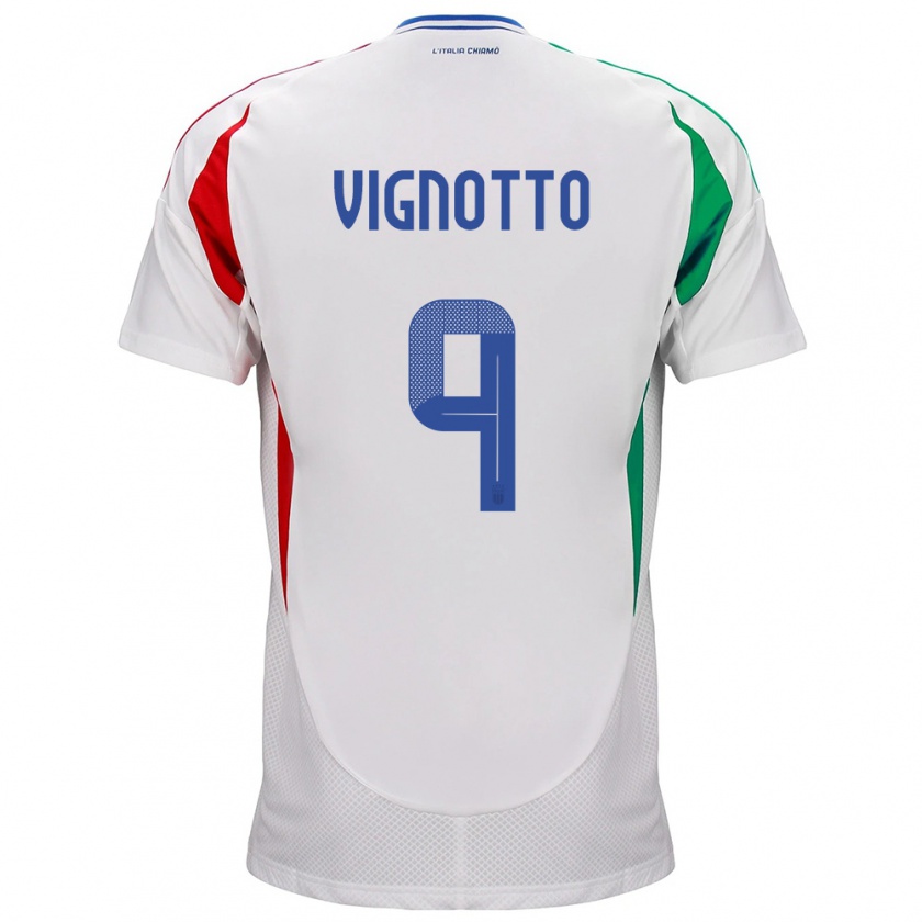 Kandiny Muži Taliansko Elisabetta Vignotto #9 Biely Dresy Idegenbeli Csapatmez 24-26 Triĭká