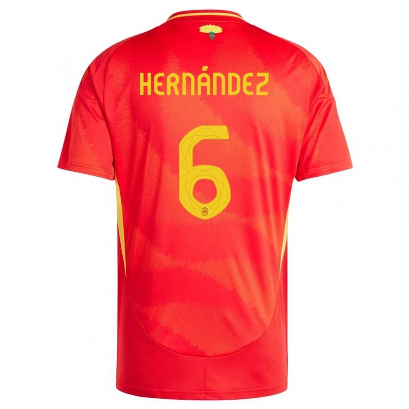 Kandiny Ženy Španielsko Gerard Hernandez #6 Červená Dresy Hazai Csapatmez 24-26 Triĭká