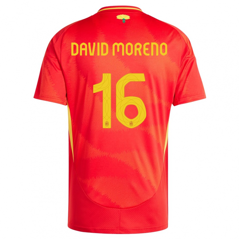 Kandiny Ženy Španielsko Antonio David Moreno #16 Červená Dresy Hazai Csapatmez 24-26 Triĭká