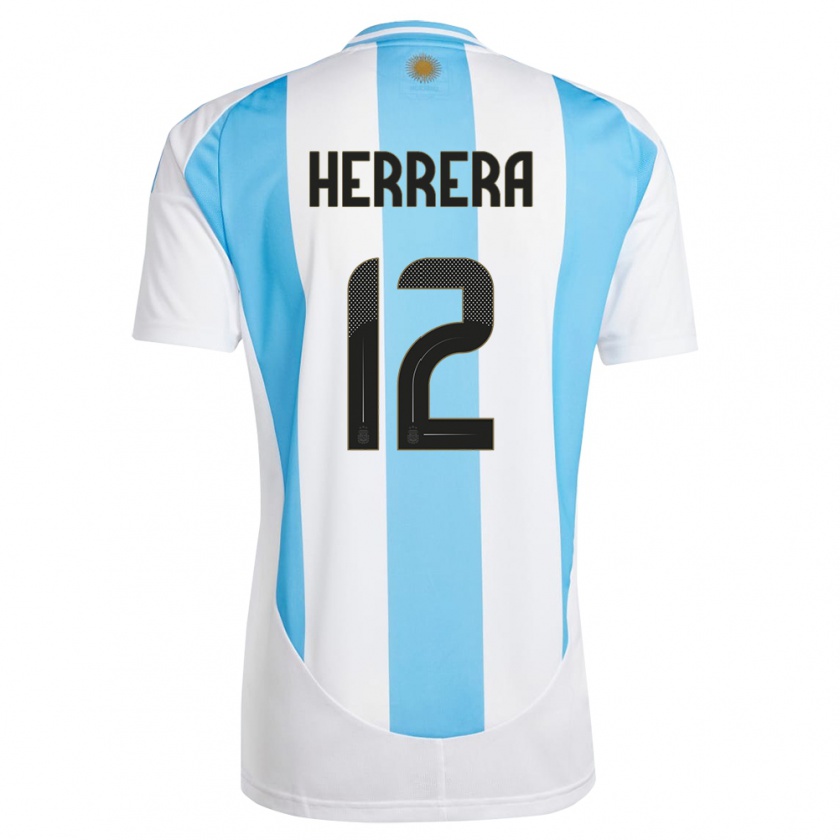 Kandiny Ženy Argentína Franco Herrera #12 Biela Modrá Dresy Hazai Csapatmez 24-26 Triĭká