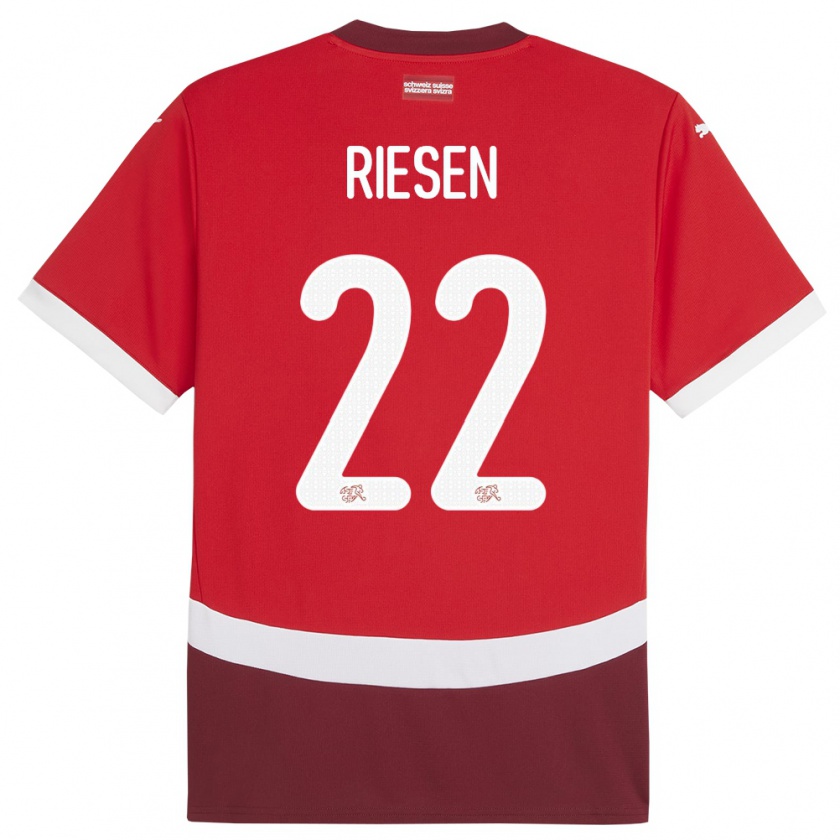Kandiny Ženy Švajčiarsko Nadine Riesen #22 Červená Dresy Hazai Csapatmez 24-26 Triĭká