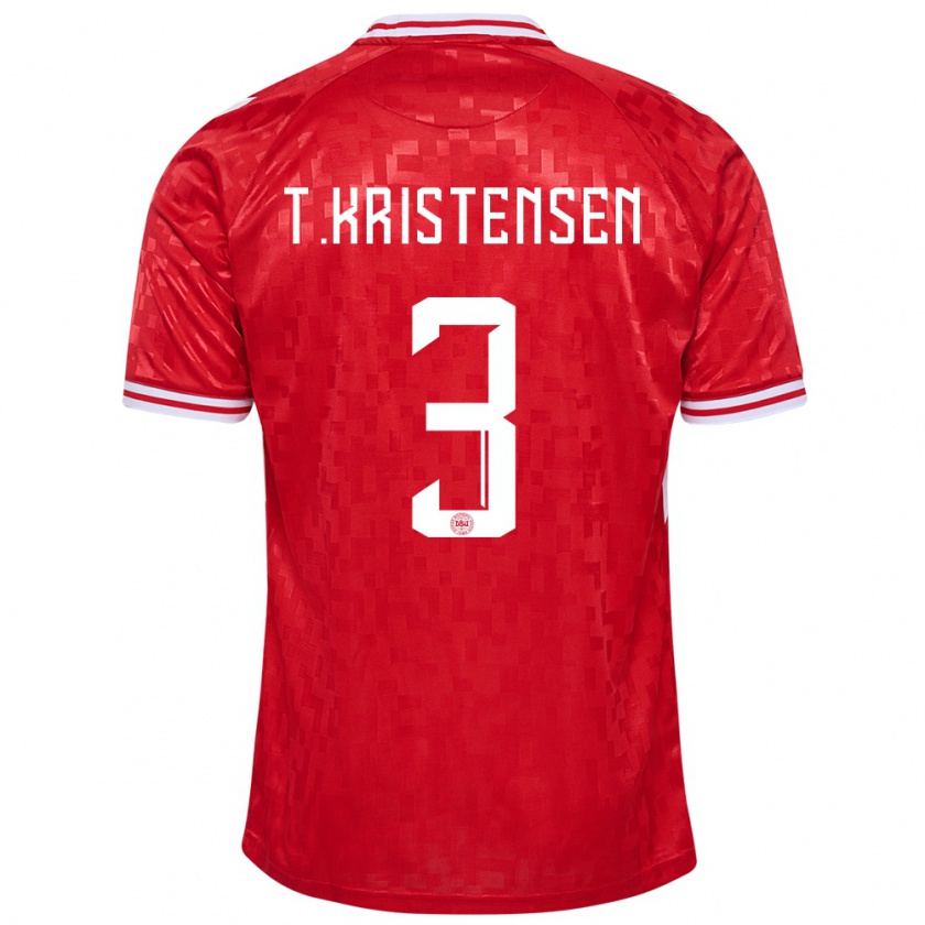 Kandiny Ženy Dánsko Thomas Kristensen #3 Červená Dresy Hazai Csapatmez 24-26 Triĭká