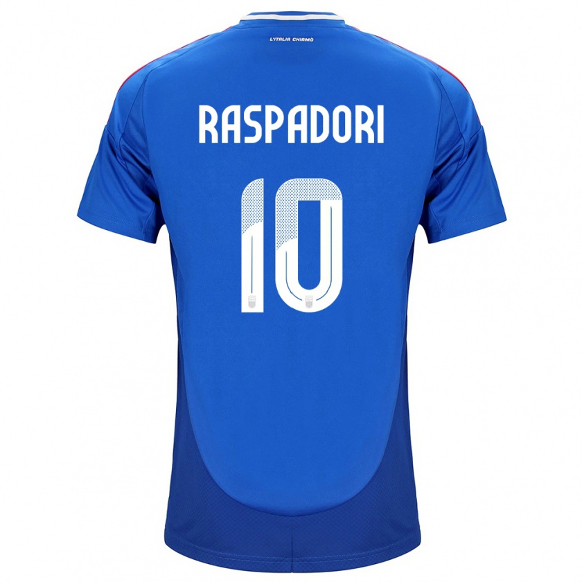 Kandiny Ženy Taliansko Giacomo Raspadori #10 Modrá Dresy Hazai Csapatmez 24-26 Triĭká