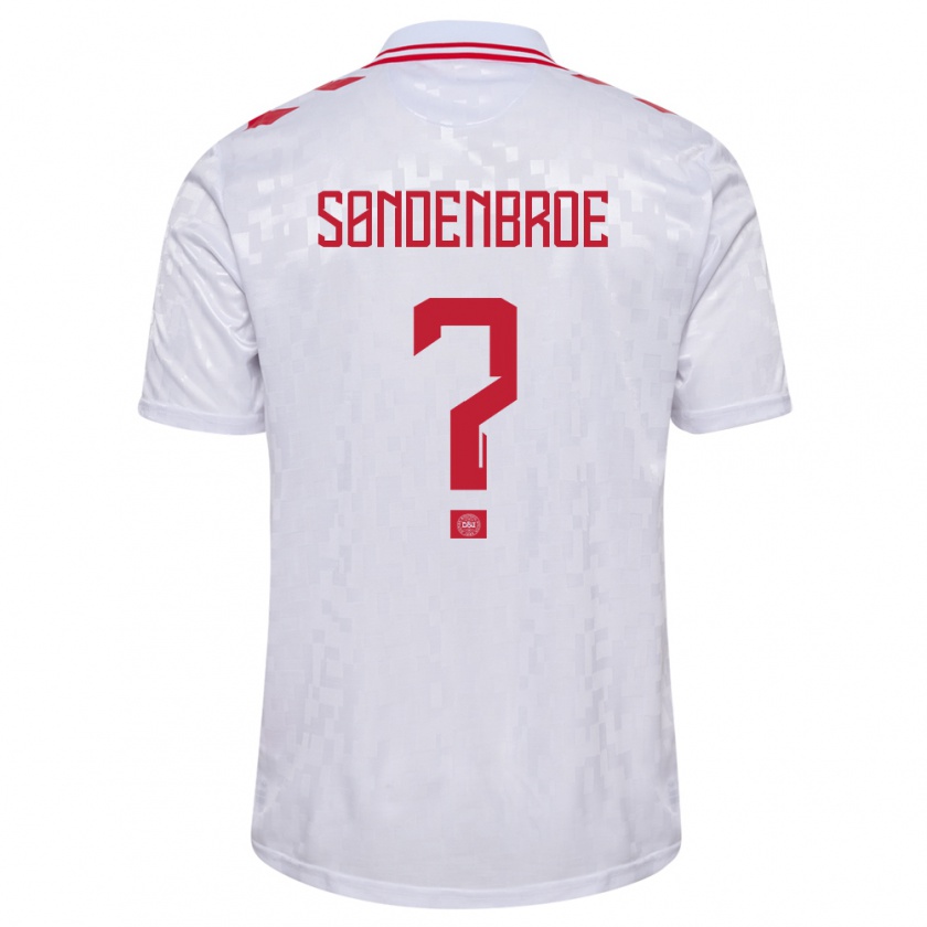 Kandiny Ženy Dánsko Andreas Søndenbroe #0 Biely Dresy Idegenbeli Csapatmez 24-26 Triĭká