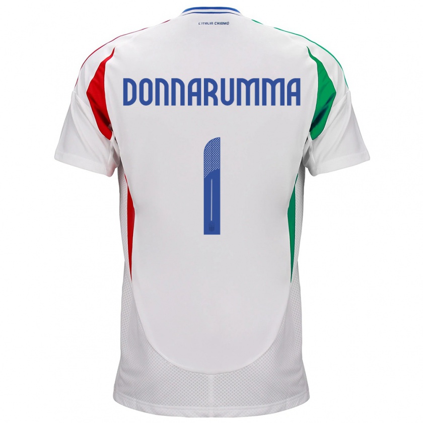 Kandiny Ženy Taliansko Gianluigi Donnarumma #1 Biely Dresy Idegenbeli Csapatmez 24-26 Triĭká