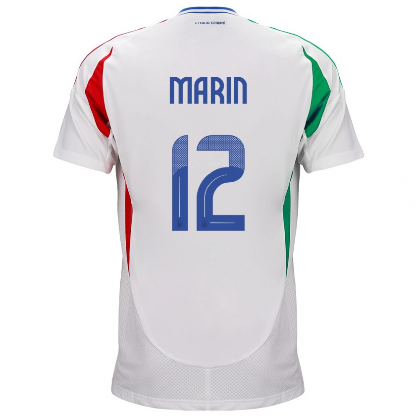 Kandiny Ženy Taliansko Renato Marin #12 Biely Dresy Idegenbeli Csapatmez 24-26 Triĭká