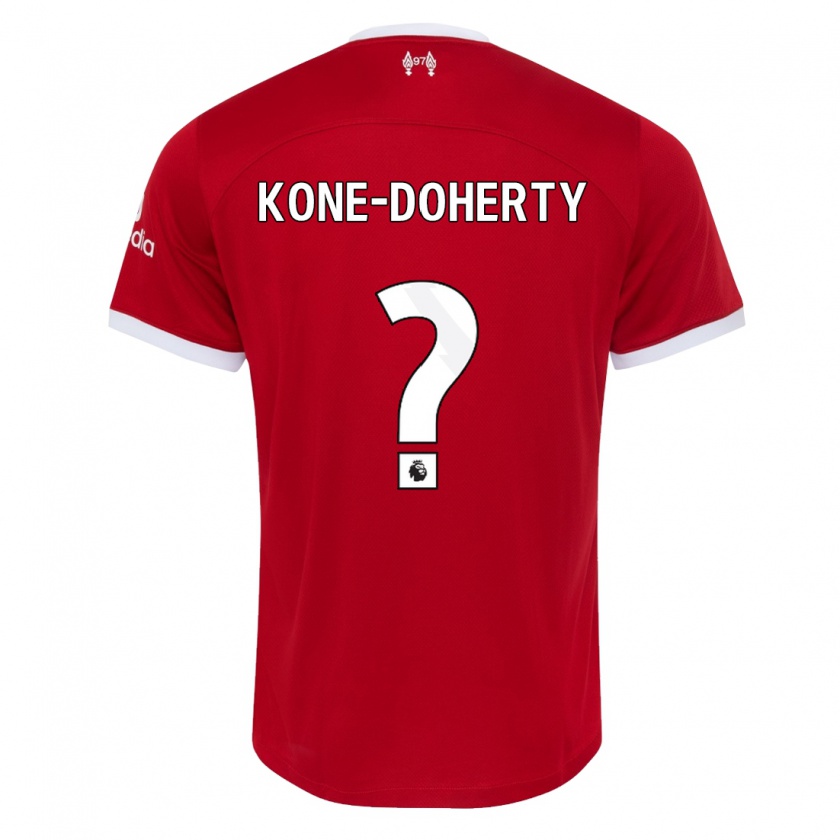 Kandiny Deti Trent Kone-Doherty #0 Červená Dresy Hazai Csapatmez 2023/24 Triĭká