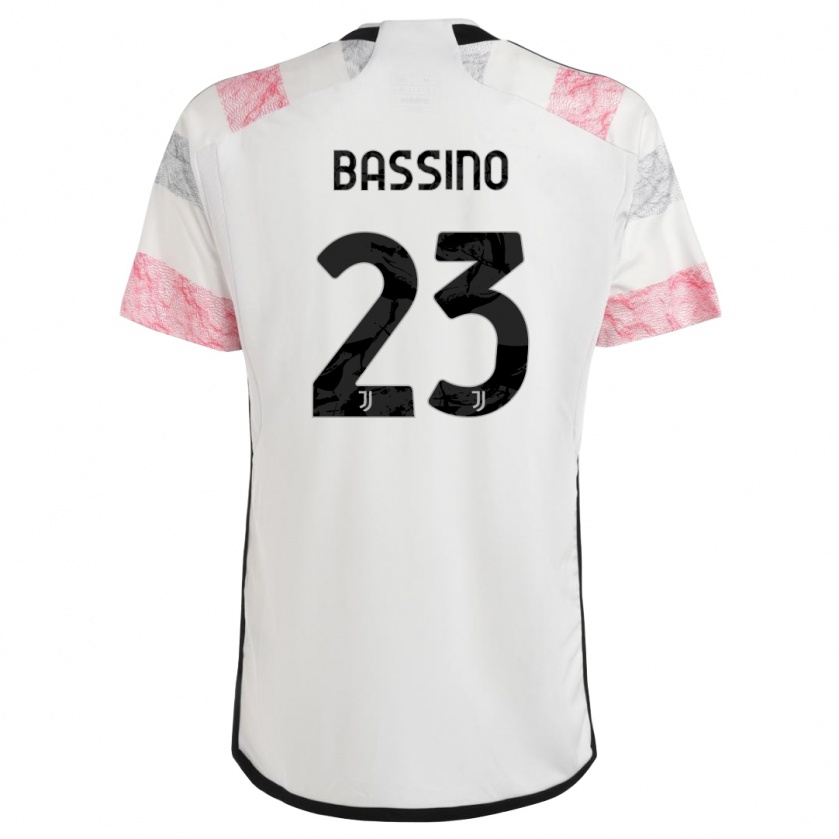Kandiny Deti Alessandro Bassino #23 Biela Ružová Dresy Idegenbeli Csapatmez 2023/24 Triĭká