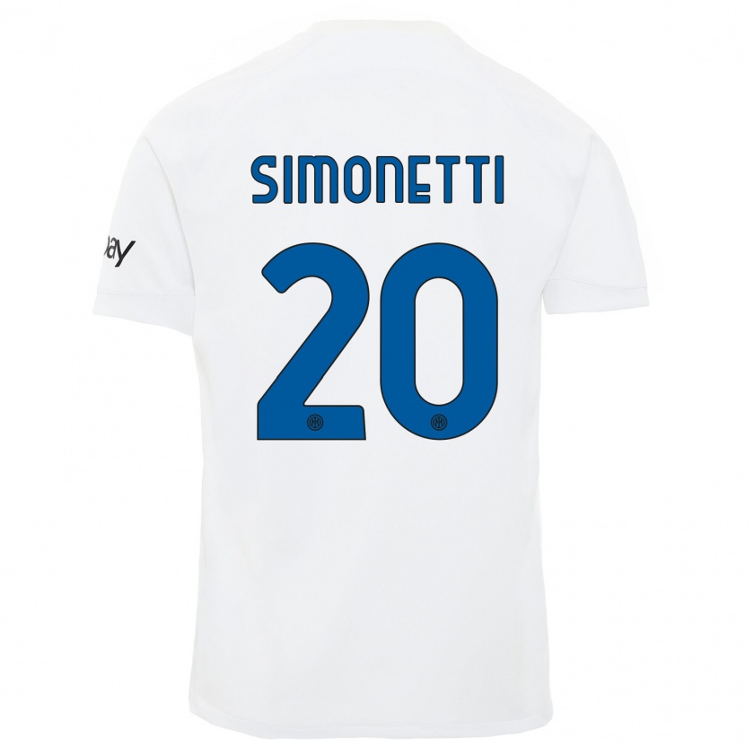 Kandiny Deti Flaminia Simonetti #20 Biely Dresy Idegenbeli Csapatmez 2023/24 Triĭká