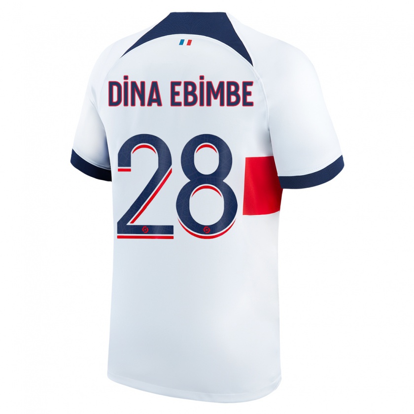 Kandiny Deti Eric Junior Dina Ebimbe #28 Biely Dresy Idegenbeli Csapatmez 2023/24 Triĭká
