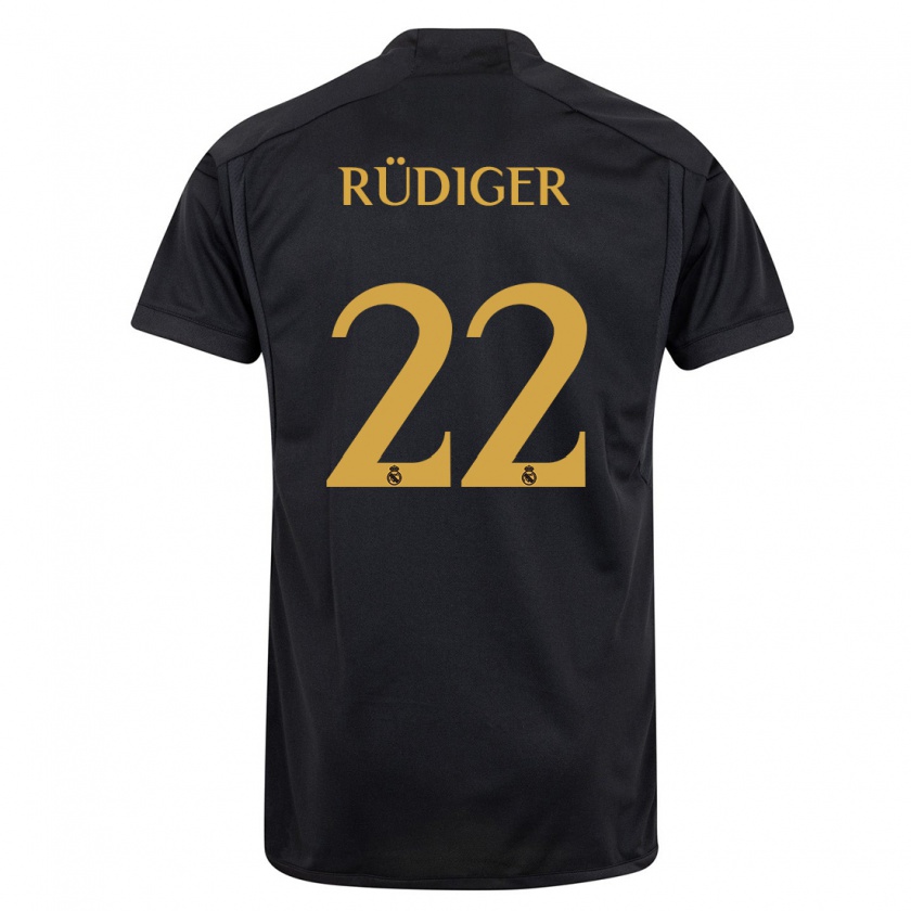 Kandiny Deti Antonio Rüdiger #22 Čierna Dresy Tretia Csapatmez 2023/24 Triĭká