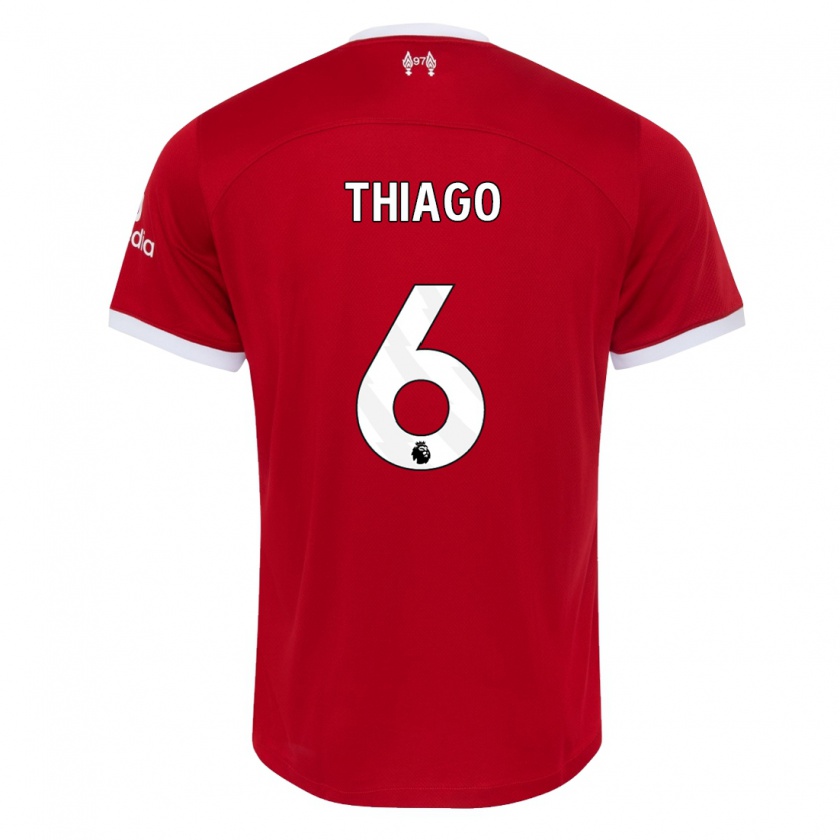 Kandiny Muži Thiago #6 Červená Dresy Hazai Csapatmez 2023/24 Triĭká