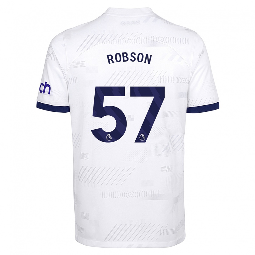 Kandiny Muži Max Robson #57 Biely Dresy Hazai Csapatmez 2023/24 Triĭká