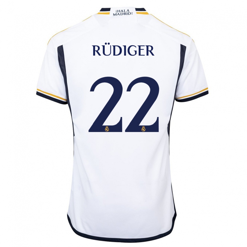 Kandiny Muži Antonio Rüdiger #22 Biely Dresy Hazai Csapatmez 2023/24 Triĭká