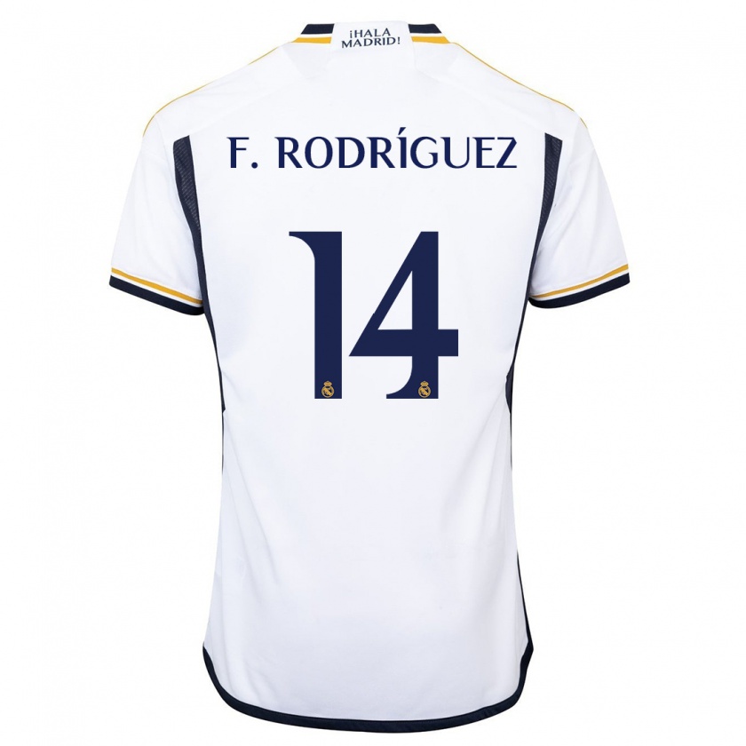 Kandiny Muži Fer Rodríguez #14 Biely Dresy Hazai Csapatmez 2023/24 Triĭká