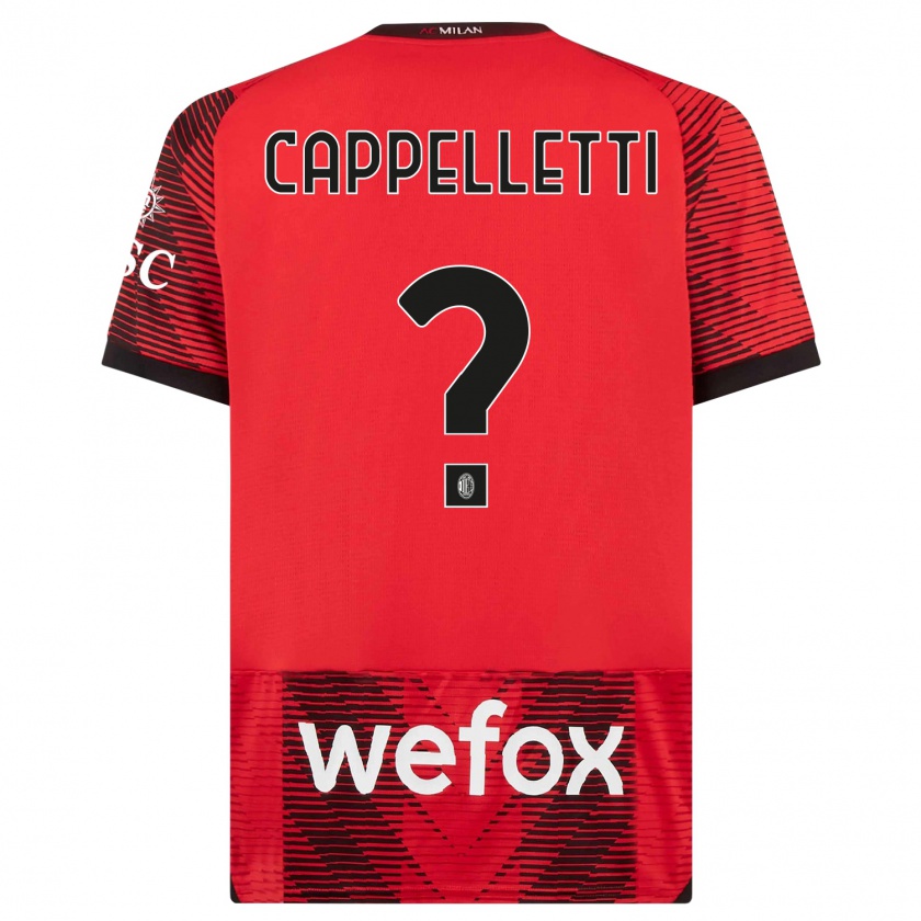 Kandiny Muži Mattia Cappelletti #0 Červená Čierna Dresy Hazai Csapatmez 2023/24 Triĭká