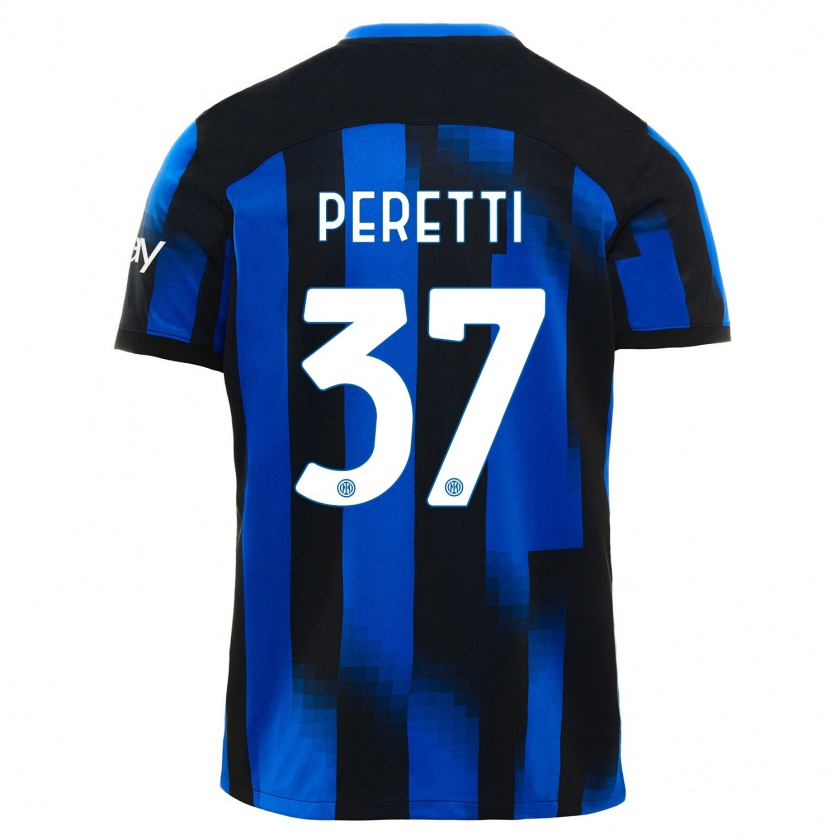 Kandiny Muži Lorenzo Peretti #37 Čierna Modrá Dresy Hazai Csapatmez 2023/24 Triĭká