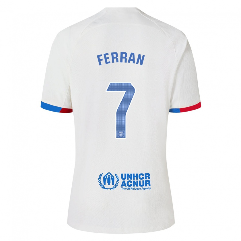 Kandiny Muži Ferran Torres #7 Biely Dresy Idegenbeli Csapatmez 2023/24 Triĭká