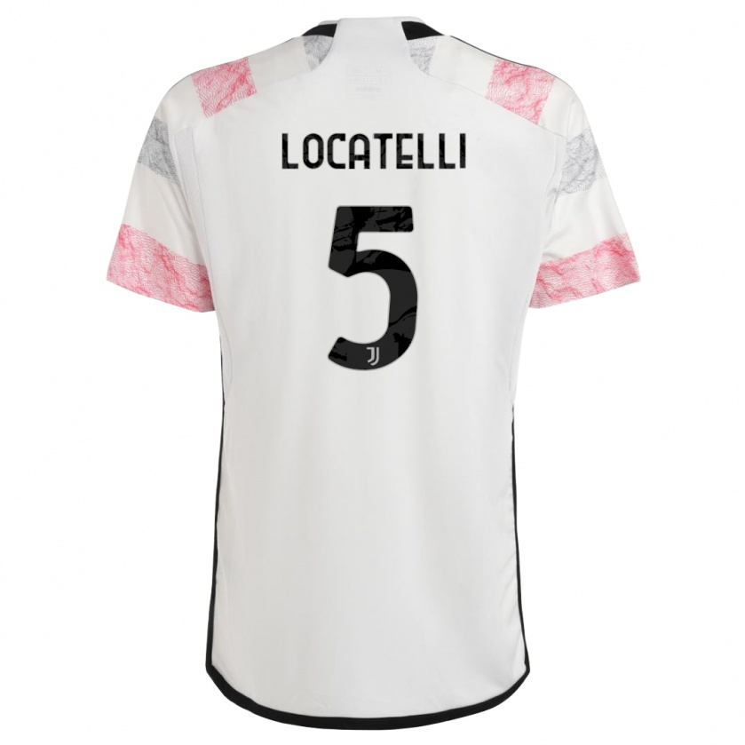 Kandiny Muži Manuel Locatelli #5 Biela Ružová Dresy Idegenbeli Csapatmez 2023/24 Triĭká