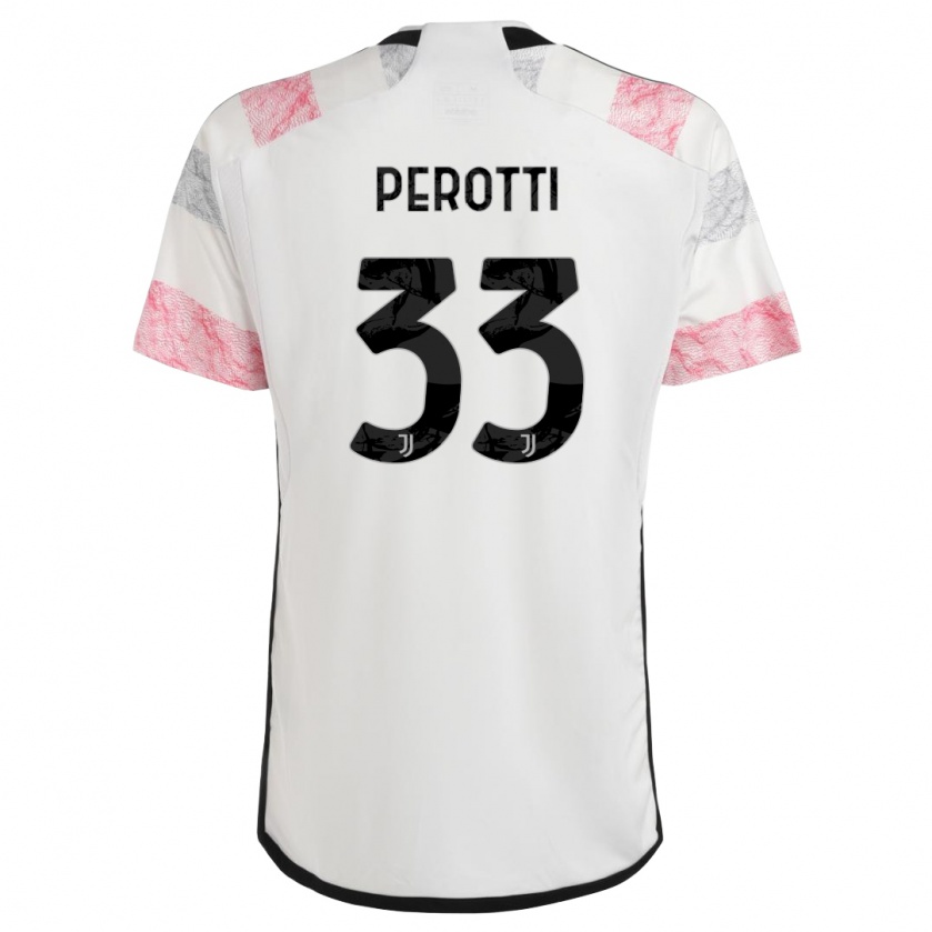 Kandiny Muži Clemente Perotti #33 Biela Ružová Dresy Idegenbeli Csapatmez 2023/24 Triĭká