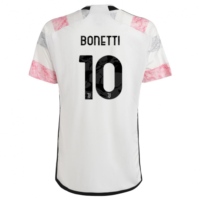 Kandiny Muži Andrea Bonetti #10 Biela Ružová Dresy Idegenbeli Csapatmez 2023/24 Triĭká