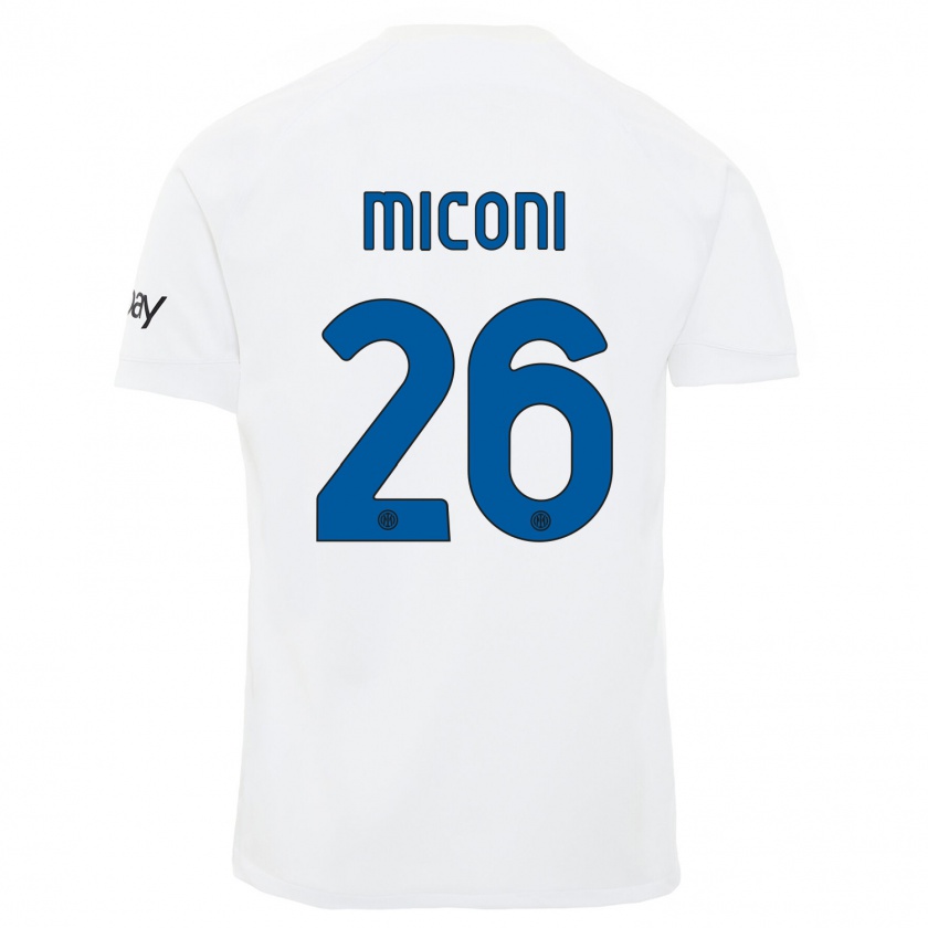 Kandiny Muži Riccardo Miconi #26 Biely Dresy Idegenbeli Csapatmez 2023/24 Triĭká