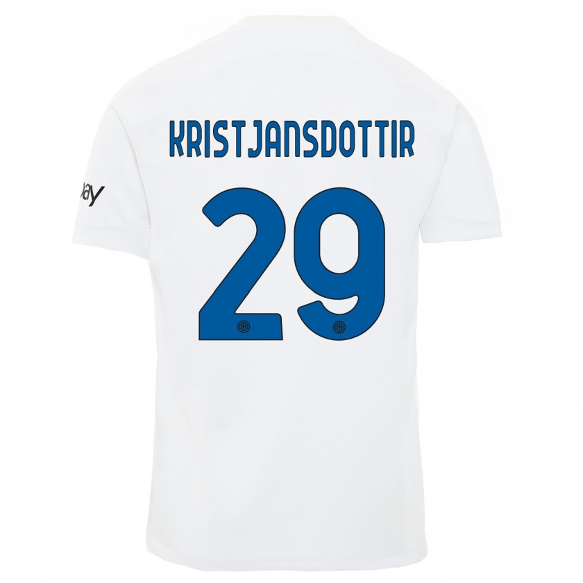 Kandiny Muži Anna Bjork Kristjansdottir #29 Biely Dresy Idegenbeli Csapatmez 2023/24 Triĭká